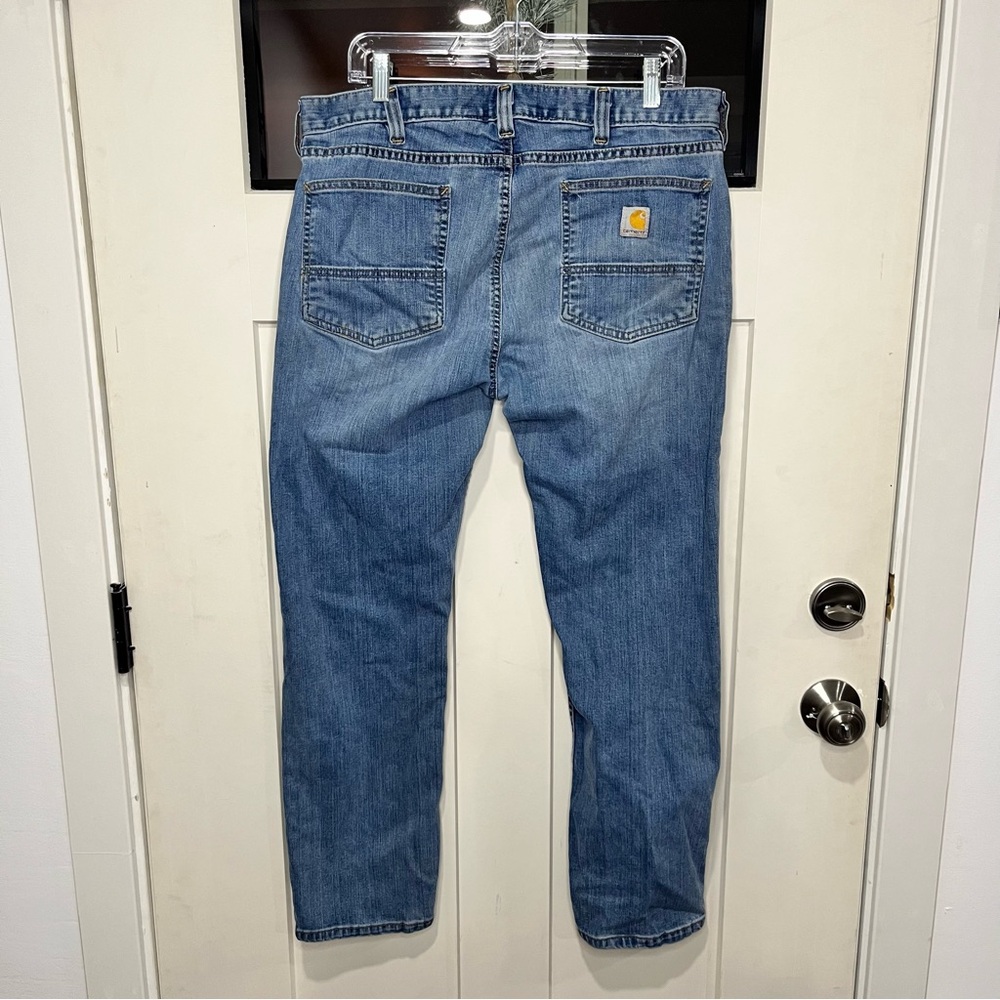 Carhartt Relaxed Fit Men’s Jeans 36x30 Blue Denim – Workwear – Distressed Fade - Picture 9 of 10